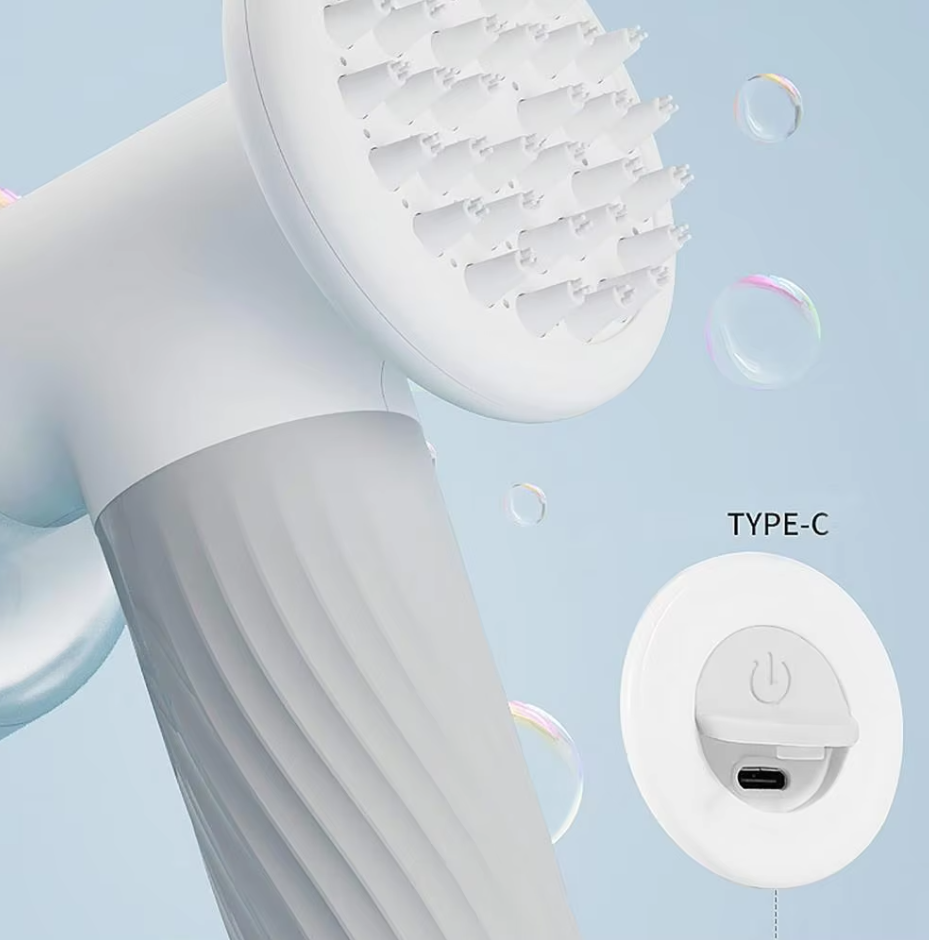 Brosse Électrique pour Chiens avec Fonction Massage - Soin en Douceur et Nettoyage en Profondeur avec Recharge Usb