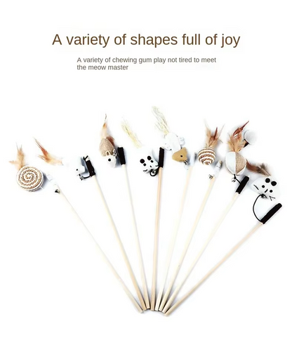 Jouets Interactifs pour Chats - Jouets Naturels avec Plumes et Clochettes