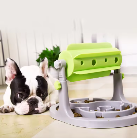 Distributeur De Nourriture Interactif Pour Chiens Avec Fonction Rotative Et Écuelle Anti-glissement