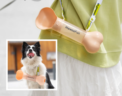 Gourde Pour Chien En Forme D'os - Distributeur D'eau Portable Avec Écuelle