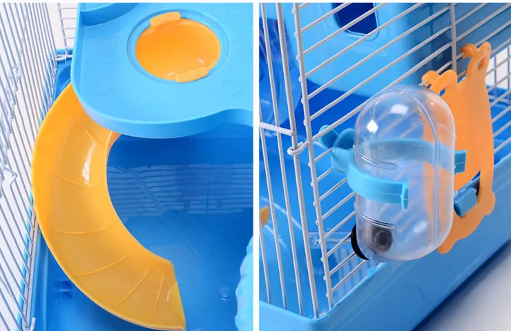 Cage pour Hamsters avec Étages et Biberon - Cage Compacte pour Rongeurs