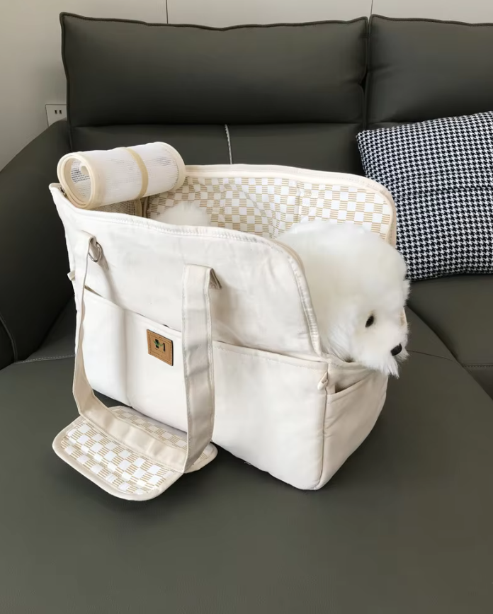 Sac de Transport Élégant pour Petits Chiens - Sac de Transport Confortable et Respirant pour Animaux Domestiques