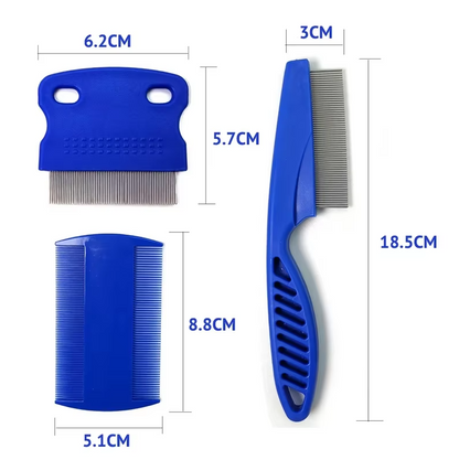 Set de Peignes à Puces pour Animaux de Compagnie - Peignes à Dents Fines pour Chiens Chats