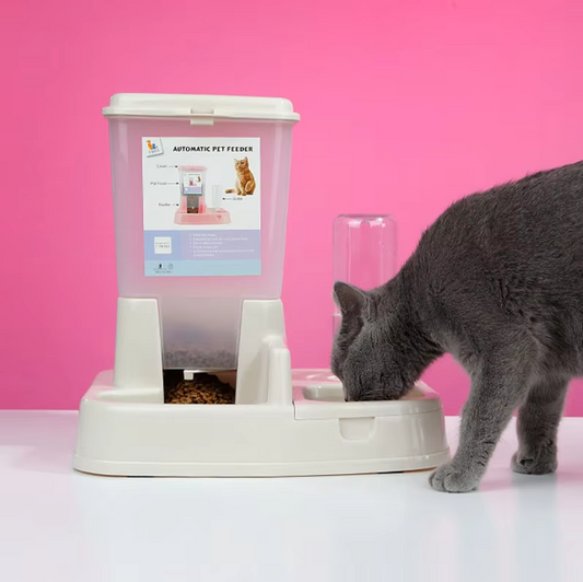 Distributeur Automatique de Nourriture et D' Eau pour Chats et Chiens - Double Ecuelle à Grande Capacité