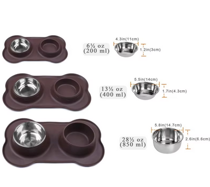 Set D' Assiettes pour Chien avec Tapis Antidérapant