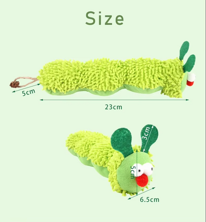 Jouet pour Chats Chenille - Peluche Douce à L' Herbe à Chat