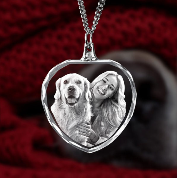 Collier Photo Personnalisé 2D/3D Cristal Coeur