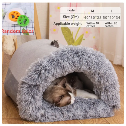 Cave Douillette pour Chiens et Chats - Lit Chaud et Doux pour la Détente