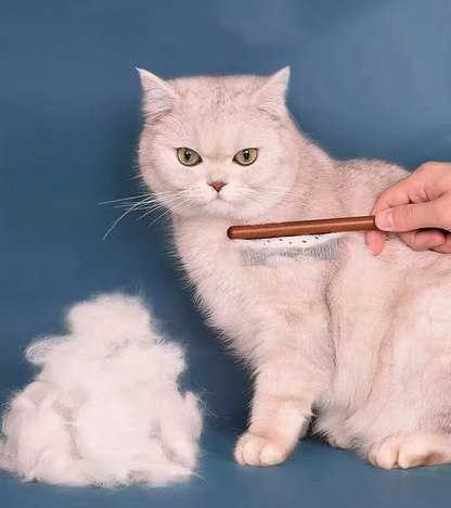 Peigne anti-puces en bois de haute qualité - Soin doux du pelage pour les chats et les chiens