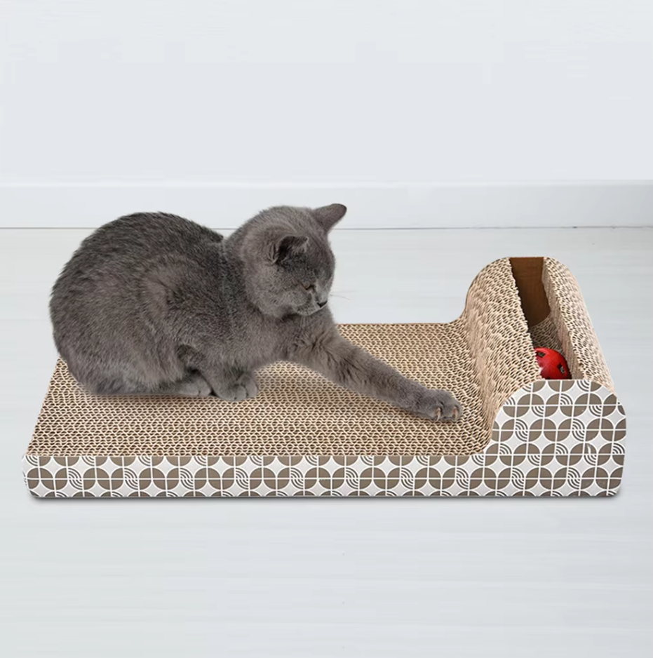 Planche à Gratter pour Chats avec Jouets - Tapis à Gratter pour Chats pour Faire Ses Griffes et Jouer