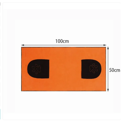 Serviette pour Animaux de Compagnie avec Motif de Pattes pour Chiens et Chats - Séchage Rapide et Super Absorbant