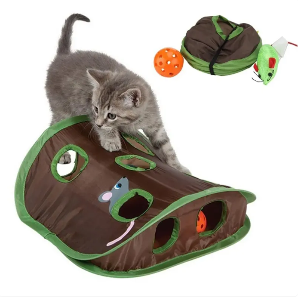 Tente Pour Chats Avec Jouets - Caverne Interactive Avec Souris Et Balles Pour Chats