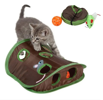 Tente Pour Chats Avec Jouets - Caverne Interactive Avec Souris Et Balles Pour Chats