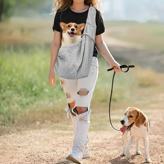 Sac de Transport pour Chiens Sac à Bandoulière - Sac de Transport Confortable et Ajustable pour Animaux Domestiques , pour Petits Chiens et Chats