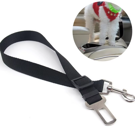 Ceinture De Sécurité Pour Chiens En Voiture - Laisse Réglable Avec Mousqueton En Noir