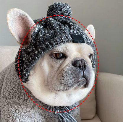 Casquette En Tricot Pour Animaux Domestiques Avec Pompon Et Pompons Torsadés En Rose