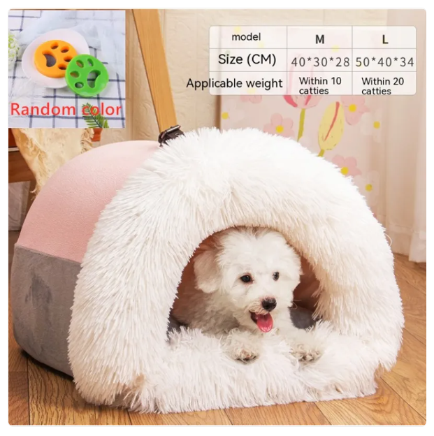 Cave Douillette pour Chiens et Chats - Lit Chaud et Doux pour la Détente