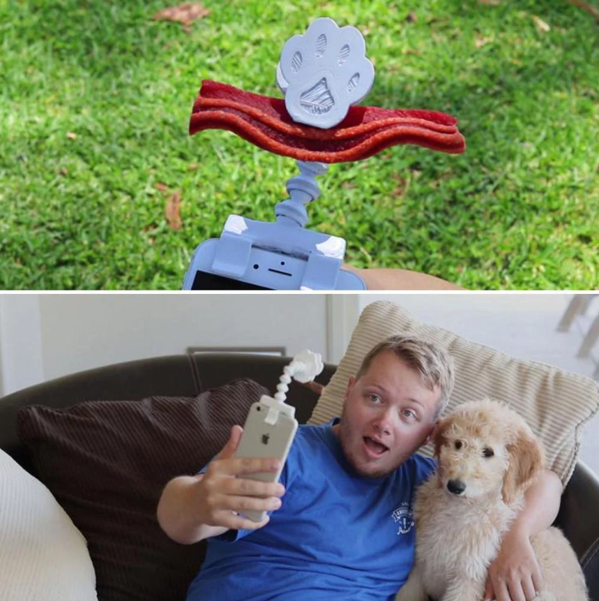 Selfie - Stick pour Animaux de Compagnie avec Support pour Friandises