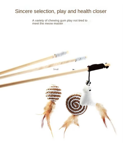 Jouets Interactifs pour Chats - Jouets Naturels avec Plumes et Clochettes