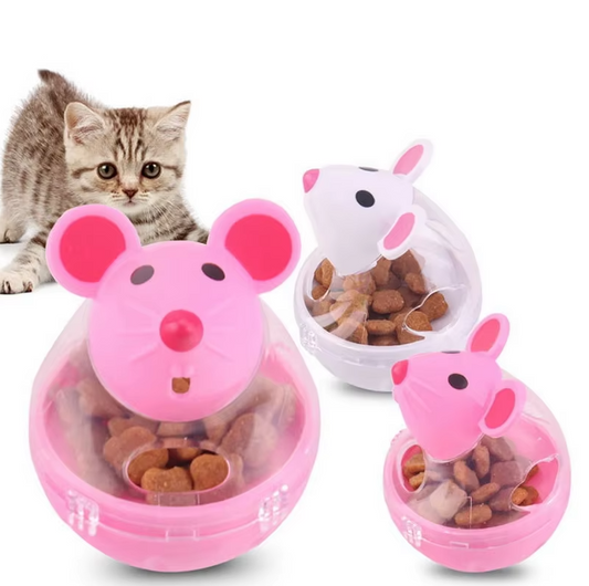 Jouets pour Chats Distributeur de Nourriture - Souris Interactive avec Distribution de Friandises