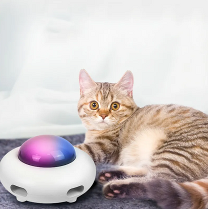 Jouet Interactif pour Chats avec Lumières Led et Plume de Queue