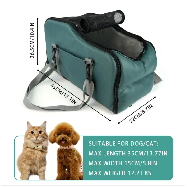 Sac de Transport Portable pour Animaux Domestiques avec Fenêtre en Filet et Bandoulière