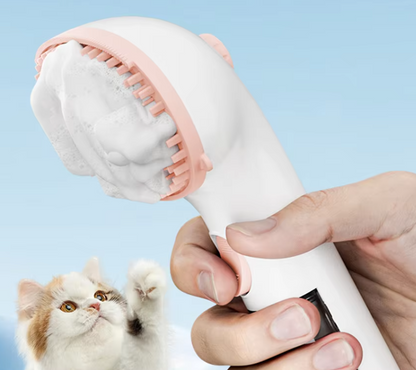 Brosse À Mousse Sèche Pour Animaux Domestiques Avec Distributeur De Nettoyage Intégré