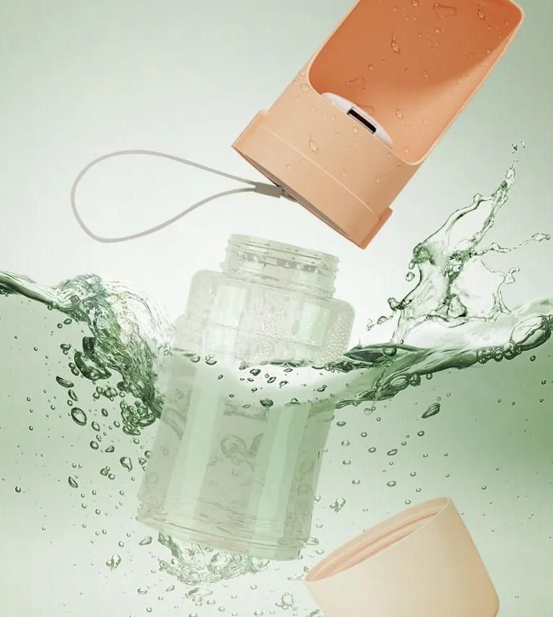 Bouteille D' Eau Pliable pour Animaux Domestiques avec Réservoir de Nourriture