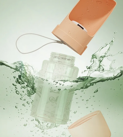 Bouteille D' Eau Pliable pour Animaux Domestiques avec Réservoir de Nourriture