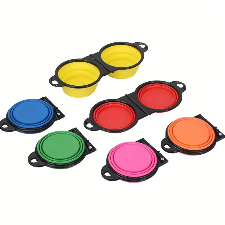 Ecuelle Double Pliable et Réglable pour Animaux Domestiques