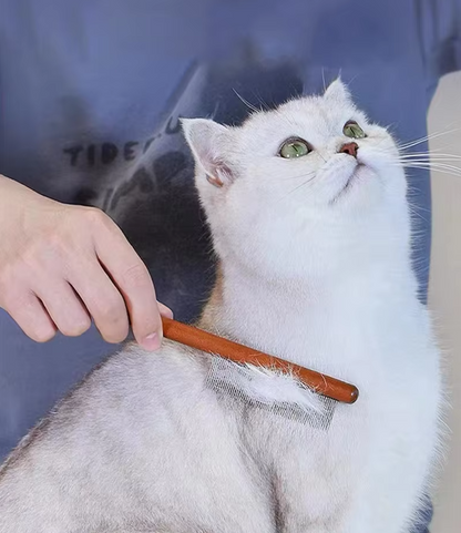 Peigne anti-puces en bois de haute qualité - Soin doux du pelage pour les chats et les chiens
