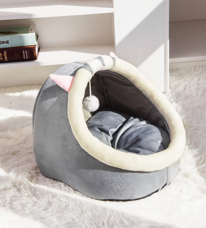 Lit pour Chat Douillet - Iglo Moelleux avec Balle de Jeu pour les Oreilles