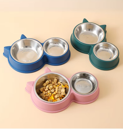 Set D' Assiettes pour Chats avec des Oreilles de Chat et une Base Antidérapante