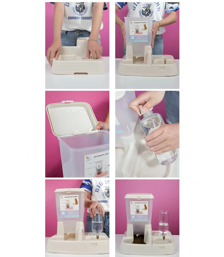 Distributeur Automatique de Nourriture et D' Eau pour Chats et Chiens - Double Ecuelle à Grande Capacité