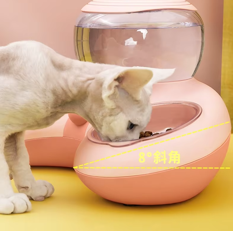 Ecuelle 2 en 1 pour Animaux Domestiques avec Distributeur D' Eau Automatique et Design Antidérapant