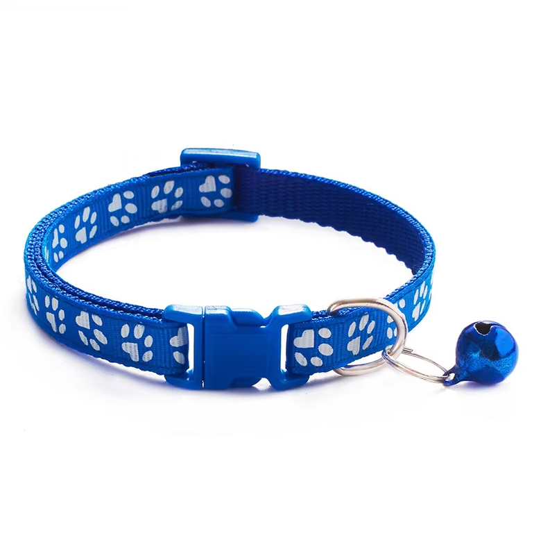 Collier pour Chat Sécurisé avec Clochette - Collier Ajustable avec Motif de Patte Fermeture Rapide