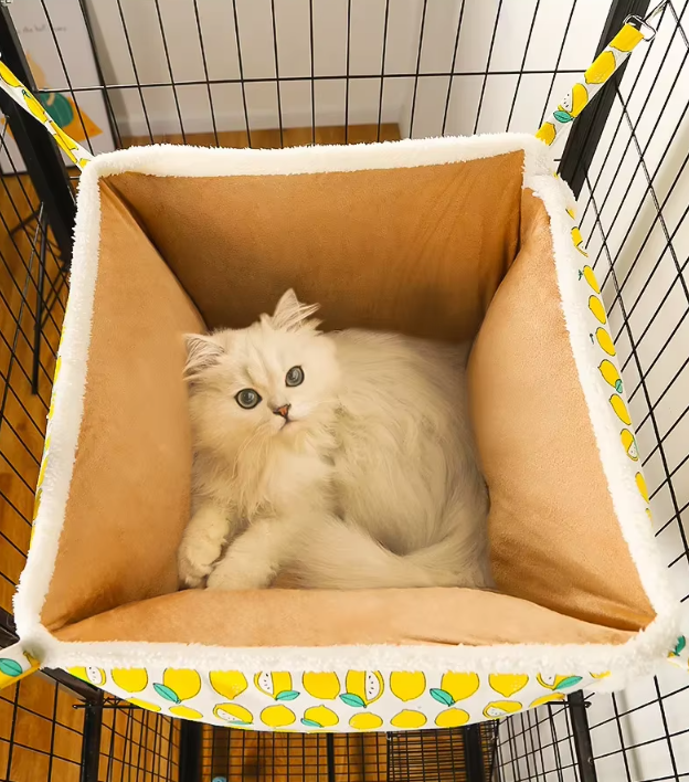 Corbeille de Repos pour Chats avec Motif de Chat - Corbeille Douce et Confortable pour Chats