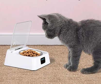 Distributeur Automatique de Nourriture pour Chats avec Affichage Numérique et Couvercle