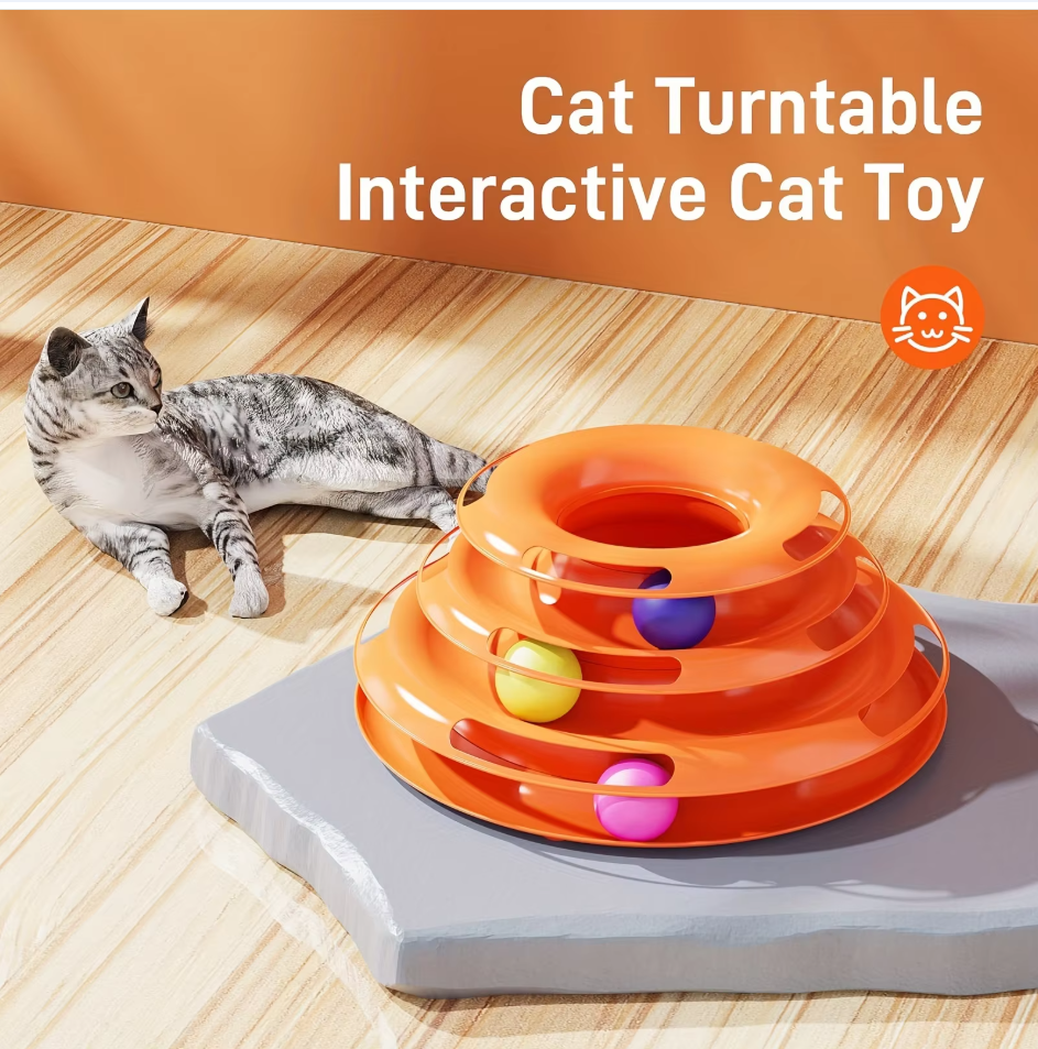 Tour de Jeu avec Balles - Jouet pour Chat à 3 Niveaux