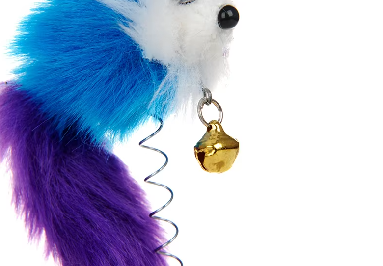 Jouet pour Chats Souris à Ressort - Amusant à Remuer Interactif avec Ventouse Cloche
