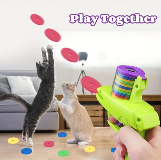 Pistolet à Disque - Jouet Interactif pour Chats