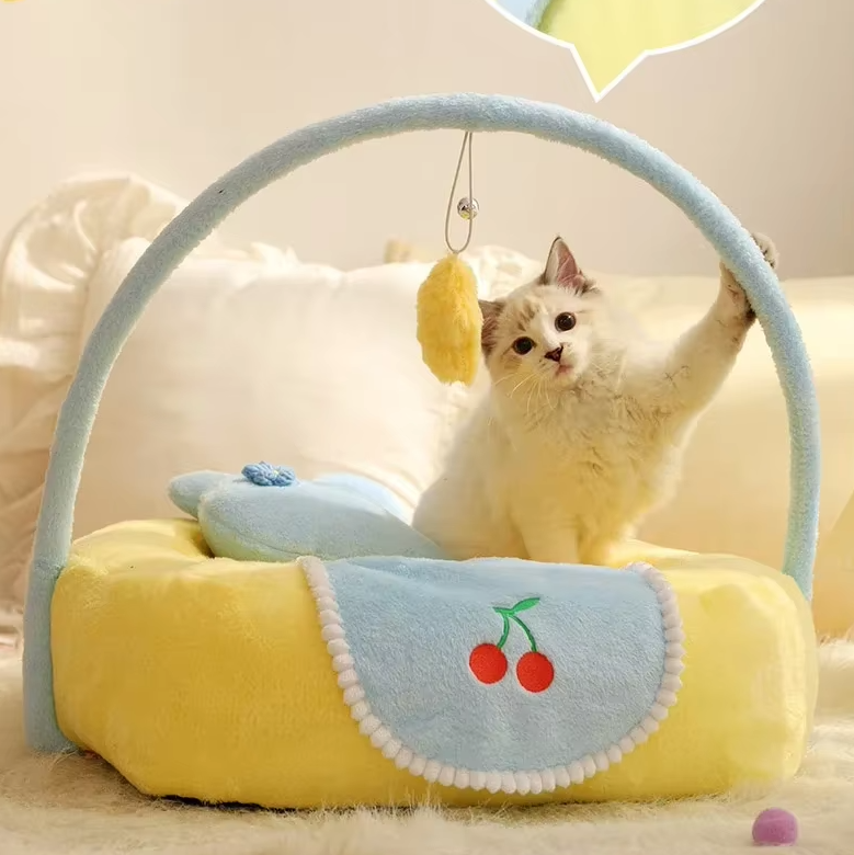 Lit Douillet en Forme de Canard pour Chats - Lit Moelleux pour Animaux de Compagnie pour la Détente et le Confort