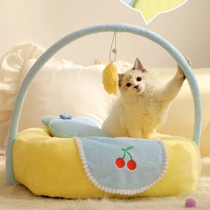 Lit Douillet en Forme de Canard pour Chats - Lit Moelleux pour Animaux de Compagnie pour la Détente et le Confort