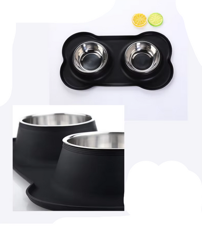 Set D' Assiettes pour Chien avec Tapis Antidérapant