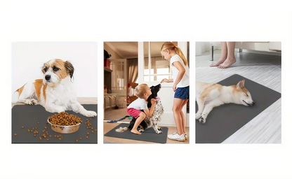 Nourriture en Silicone pour Animaux Domestiques - Tapis Étanche et Antidérapant pour Chiens et Chats