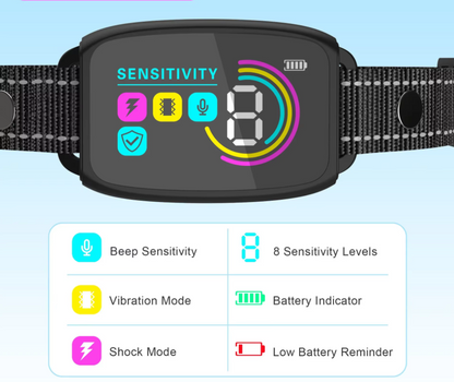 Collier De Dressage Pour Chien Avec Télécommande - 8 Niveaux De Sensibilité Vibration Mode Choc