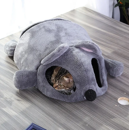 Cape de Couchage Douillet pour Chats au Design de Souris - Doux et Confortable pour Ton Chat