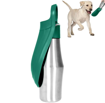 Bouteille en Acier Inoxydable pour Chiens - Distributeur D' Eau Portable avec Bol Pliable