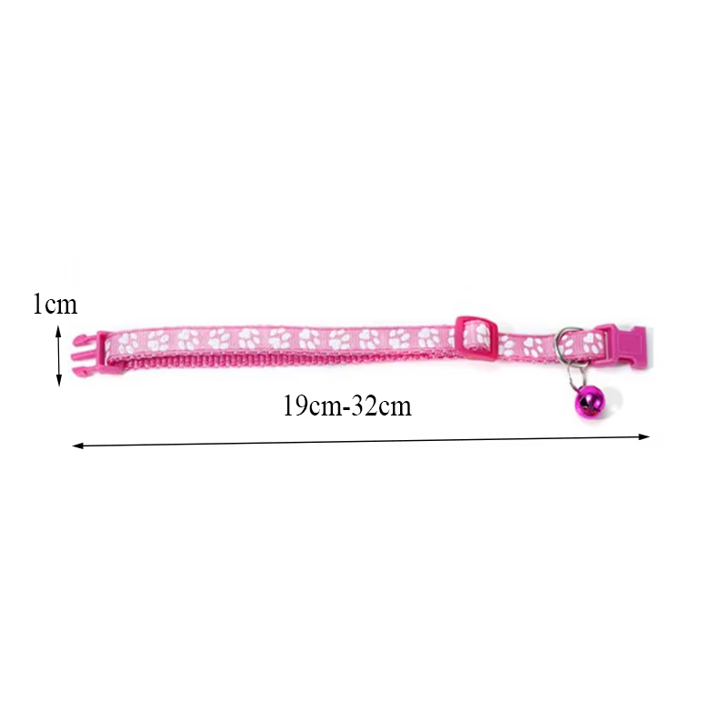 Collier pour Chat Sécurisé avec Clochette - Collier Ajustable avec Motif de Patte Fermeture Rapide