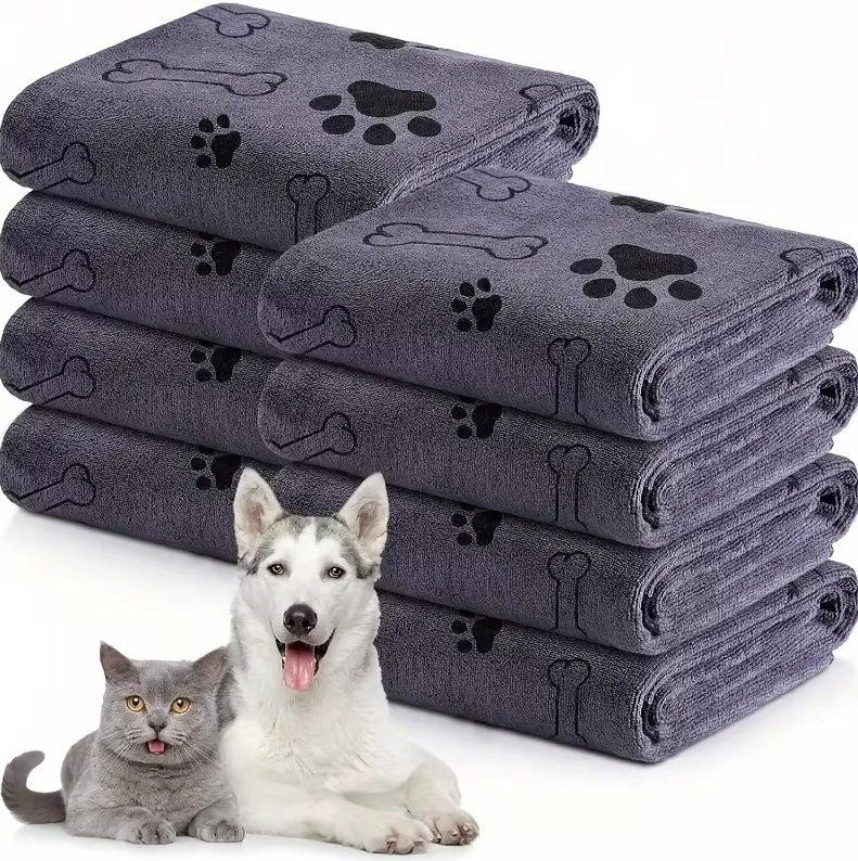 Serviette Super Absorbante pour Chiens - Serviette en Microfibre Douce à Séchage Rapide pour Chiens Chats